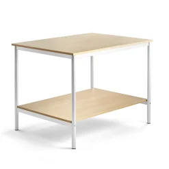 Työpöytä 1200x900x900 mm, koivu, valkoinen