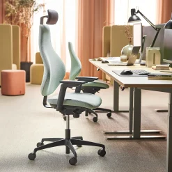 Työtuoli HURRAY Korkea selkänoja, harmaanvihreä