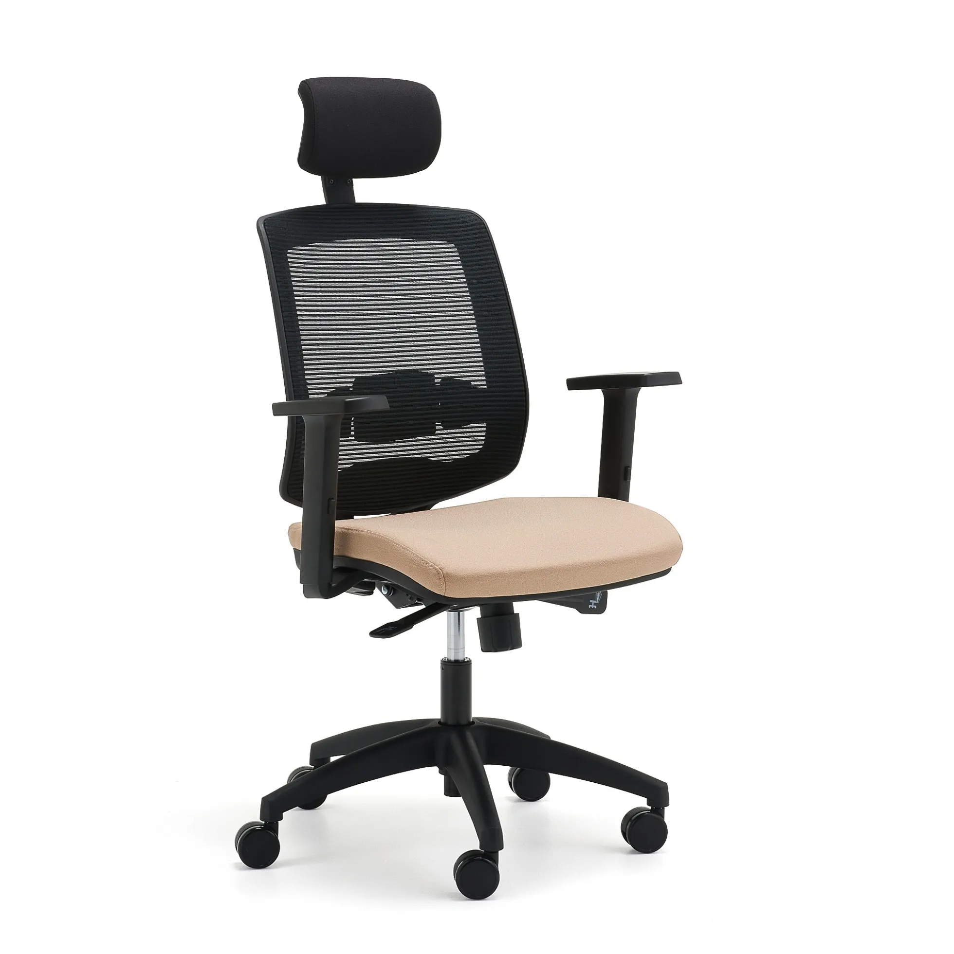 Työtuoli STANLEY Niskatuki, säädettävät käsinojat, ristiseläntuki, beige