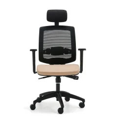 Työtuoli STANLEY Niskatuki, säädettävät käsinojat, ristiseläntuki, beige