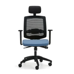 Työtuoli STANLEY Niskatuki, säädettävät käsinojat, ristiseläntuki, vaaleansininen
