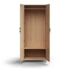 Vaatekaappi QBUS Lukollinen, vaatetanko, jalusta, 2020x800x570 mm, hopea, tammi