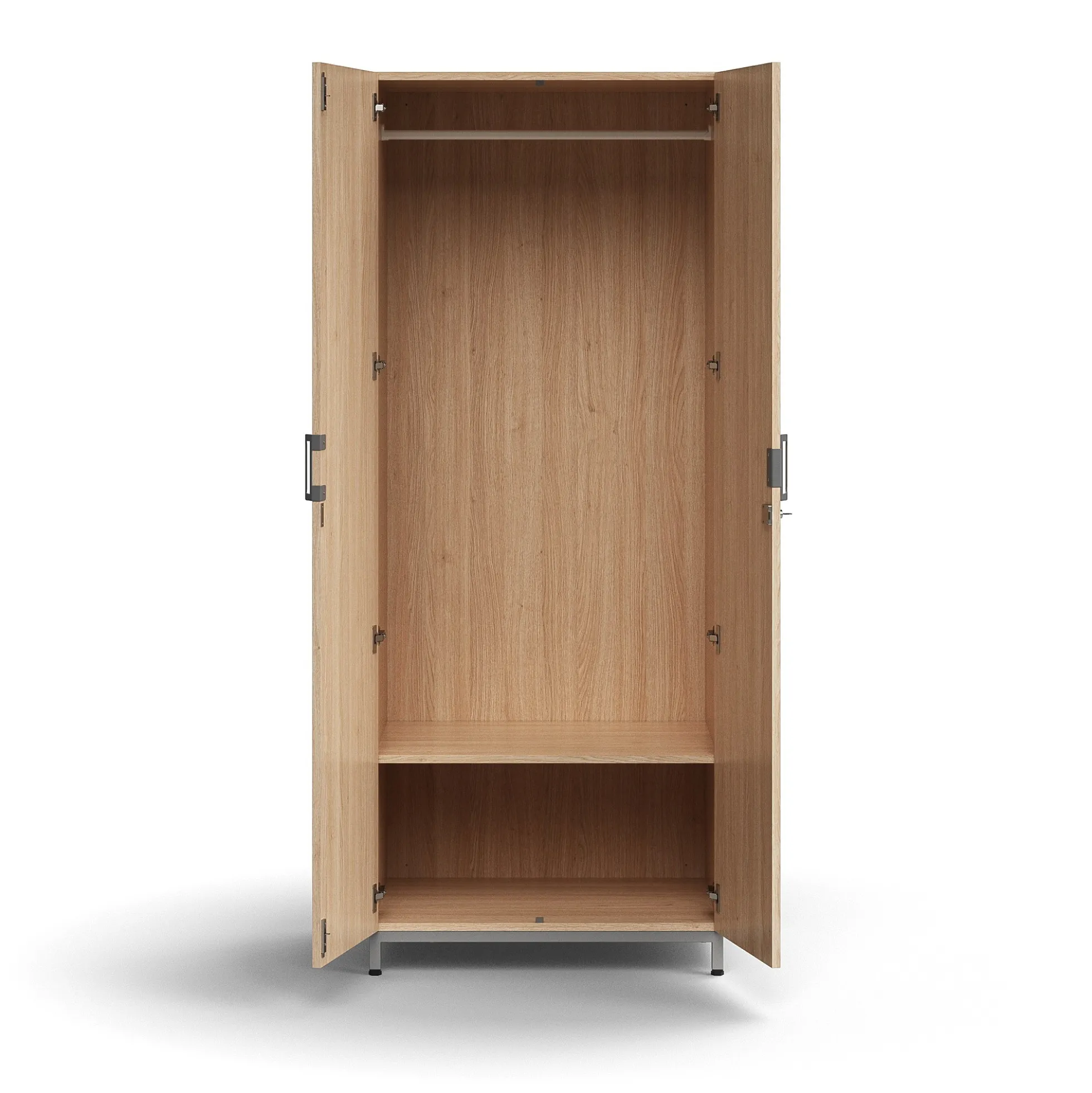 Vaatekaappi QBUS Lukollinen, vaatetanko, jalusta, 2020x800x570 mm, hopea, tammi