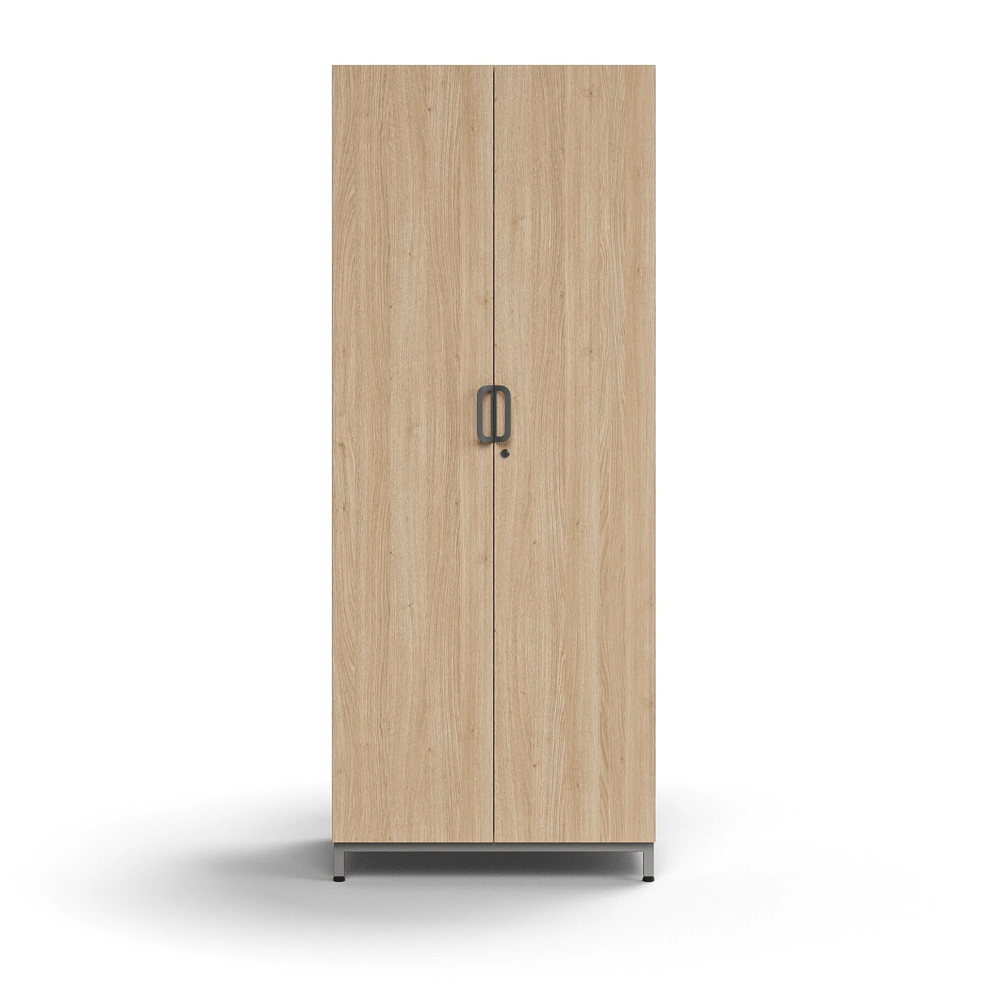 Vaatekaappi QBUS Lukollinen, vaatetanko, jalusta, 2020x800x570 mm, hopea, tammi