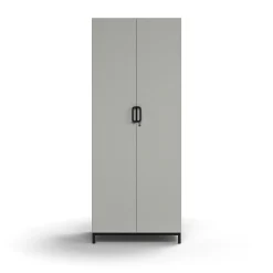 Vaatekaappi QBUS Lukollinen, vaatetanko, jalusta, 2020x800x570 mm, musta, vaaleanharmaa