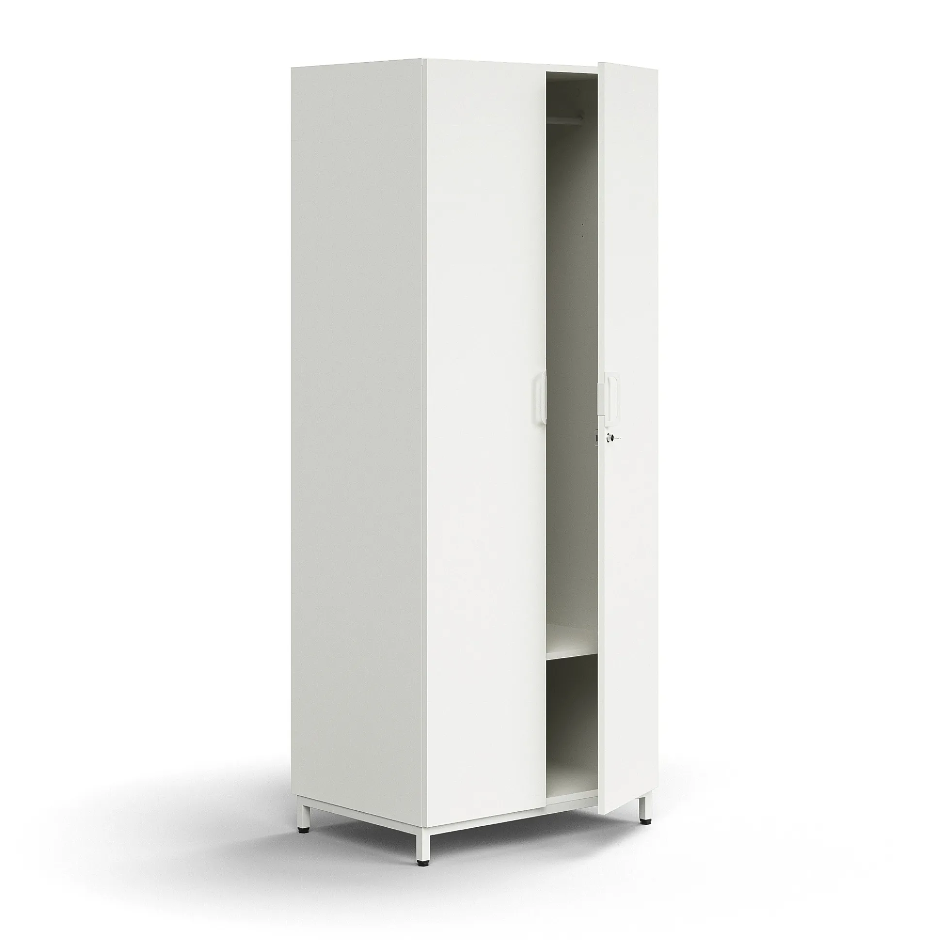 Vaatekaappi QBUS Lukollinen, vaatetanko, jalusta, 2020x800x570 mm, valkoinen