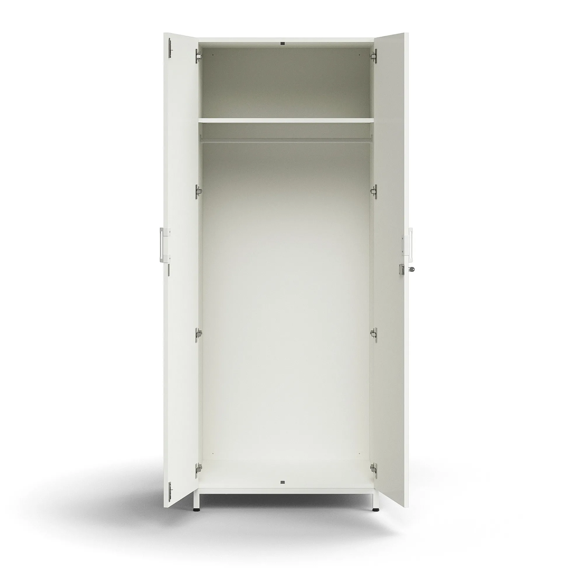 Vaatekaappi QBUS Lukollinen, vaatetanko, jalusta, 2020x800x570 mm, valkoinen