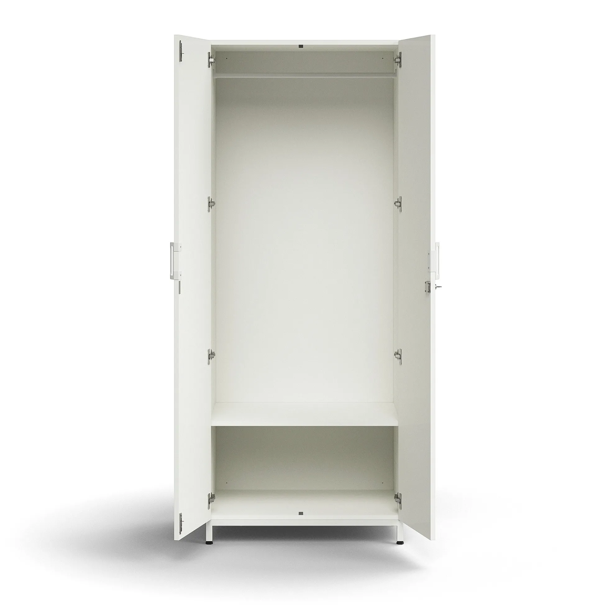 Vaatekaappi QBUS Lukollinen, vaatetanko, jalusta, 2020x800x570 mm, valkoinen