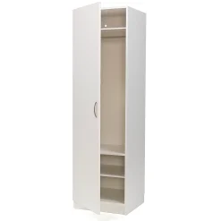 Vaatekaappi 600x600x2100 mm, saranat vasemmalla, valkoinen