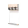 Vaatenaulakko JEPPE 2 ovellista lokeroa, perusosa, 900x1800 mm, koivu, hope