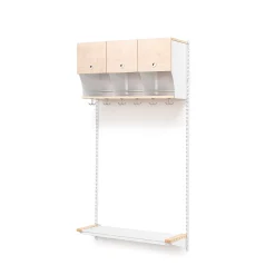 Vaatenaulakko JEPPE 2 ovellista lokeroa, perusosa, 900x1800 mm, koivu, valk