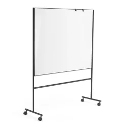 Valkotaulu EMMA Pyörällinen, kaksipuolinen, 1500x1200 mm, musta kehys