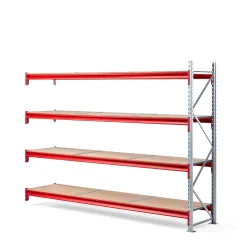 Varastohylly TOUGH Jatko-osa, 2000x2700x600 mm, 4 lastulevyä
