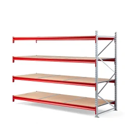 Varastohylly TOUGH Jatko-osa, 2000x2700x1000 mm, 4 lastulevyä