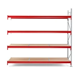 Varastohylly TOUGH Jatko-osa, 2500x2700x1000 mm, 4 lastulevyä