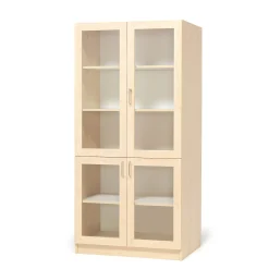 Vitriinikaappi THEO 4 lasiovea, 1000x470x2100 mm, koivu