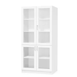 Vitriinikaappi THEO 4 lasiovea, 1000x470x2100 mm, valkoinen